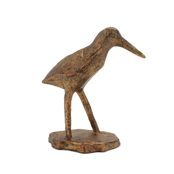 Set of Three Brown And Gold Polyresin Bird Figurine
