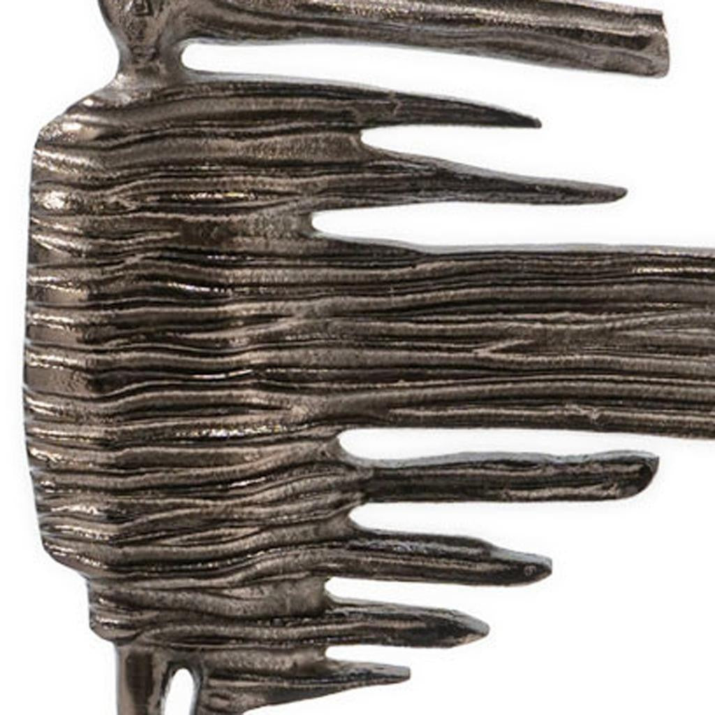 12" Bronze Aluminum Blown Away Woman Tabletop Sculpture