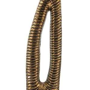 21" Antiqued Gold And White Aluminum And Marble Tabletop Sculpture