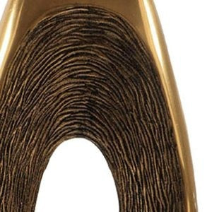 19" Gold And White Aluminum And Marble Abstract Tabletop Sculpture