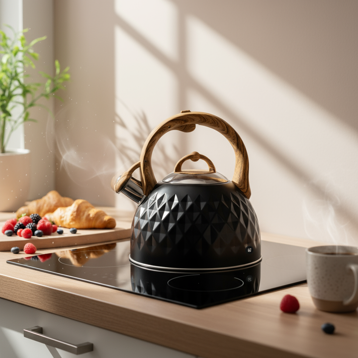 HZDH0182A2.8L induction cooker whistle kettle, diamond pattern classic kettle electric ceramic stove large capacity 2.8L hot kettle without BPA natural gas stove kettle