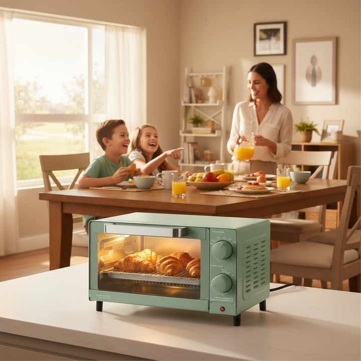 4 Slice Countertop Toaster Oven with 3 Settings, includes Baking Rack and Pan, New