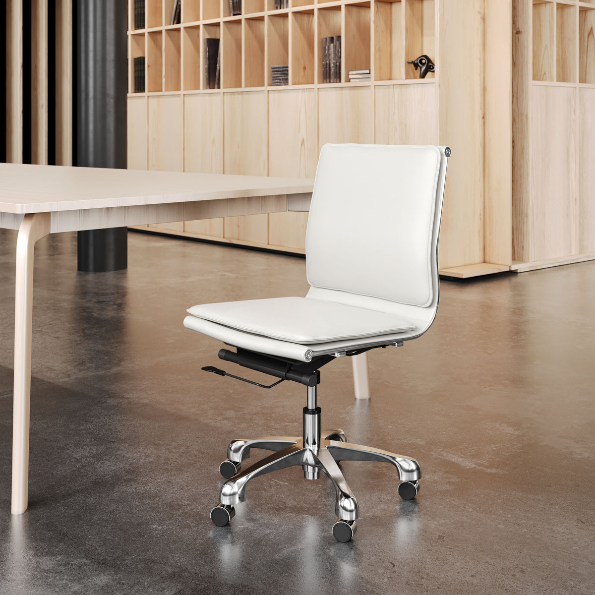 Lider Plus Armless Office Chair White