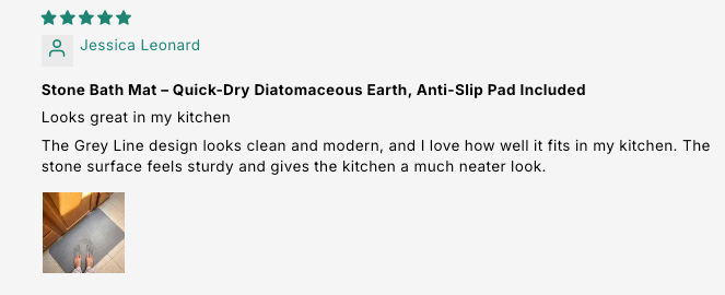Stone Bath Mat – Quick-Dry Diatomaceous Earth, Anti-Slip Pad Included customer review screenshot 3