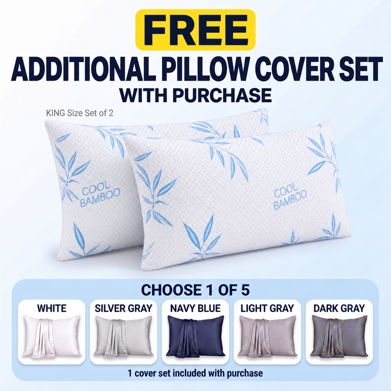 Adjustable Cooling Shredded Memory Foam Pillows, Set of 2 – Standard, Queen & King