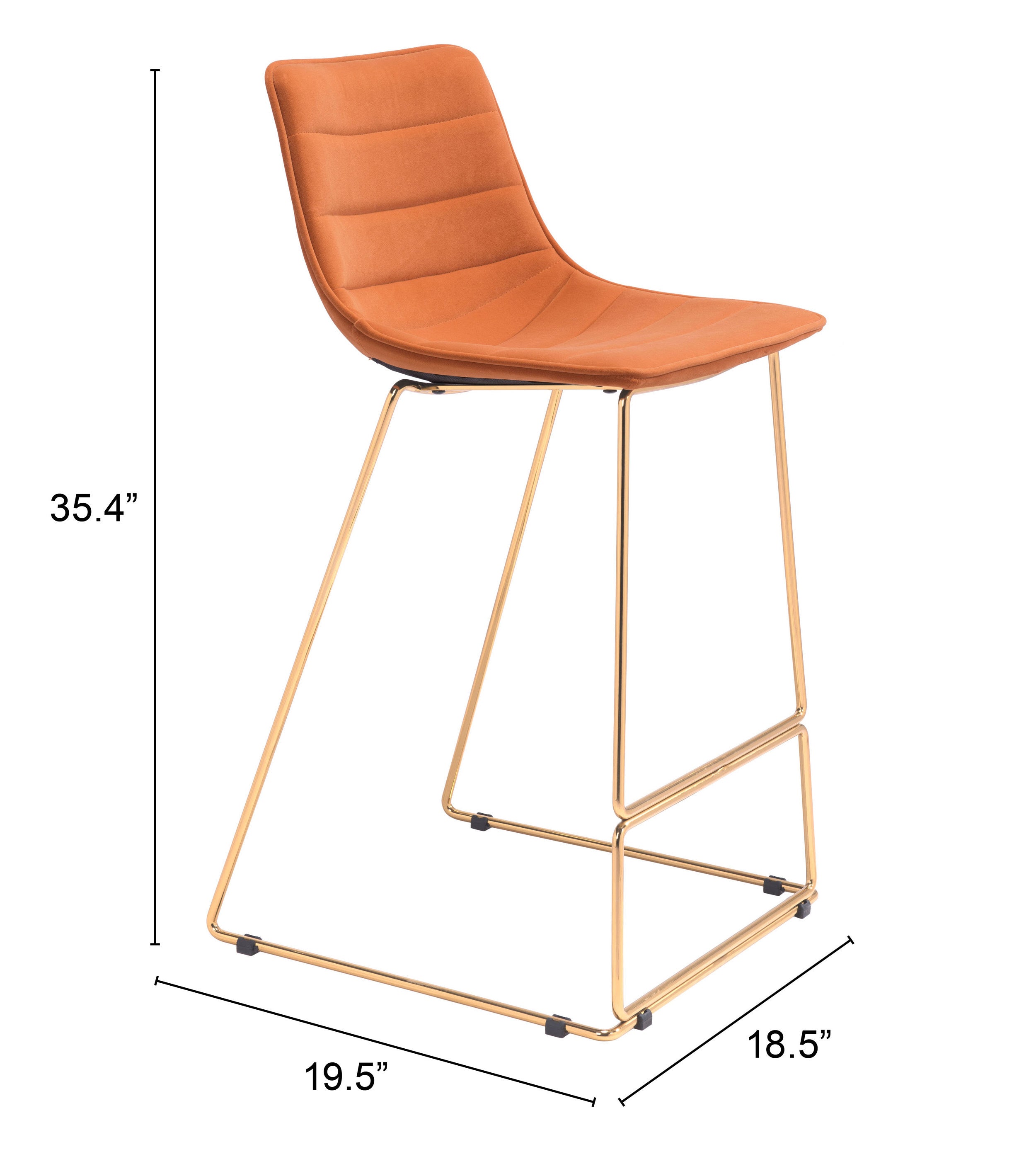 Adele Barstool (Set of 2) Orange & Gold