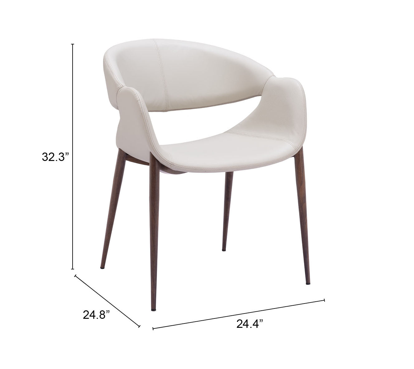 Limay Dining Chair Beige & Walnut