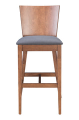 Ambrose Barstool Walnut & Dark Gray