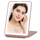Portable LED lighted makeup mirror with rechargeable battery and bright illumination