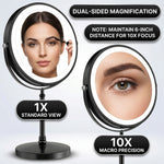 LED makeup mirror customizable 3-color lighting: cool white, natural daylight, and warm glow
