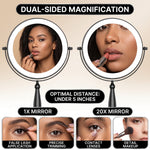 LED makeup mirror customizable 3-color lighting: cool white, natural daylight, and warm glow