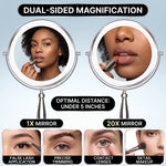 LED makeup mirror customizable 3-color lighting: cool white, natural daylight, and warm glow