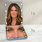 Dimension chart for the 3.3 by 2.5 inch LED travel makeup mirror