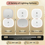 Dimension chart for the 3.3 by 2.5 inch LED travel makeup mirror