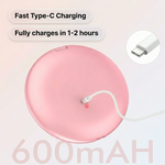 Feature diagram of the LED travel makeup mirror showing its 180-degree hinge and battery compartment