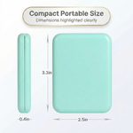 Side profile of the pink LED travel makeup mirror showing its slim, foldable design
