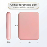 Side profile of the pink LED travel makeup mirror showing its slim, foldable design