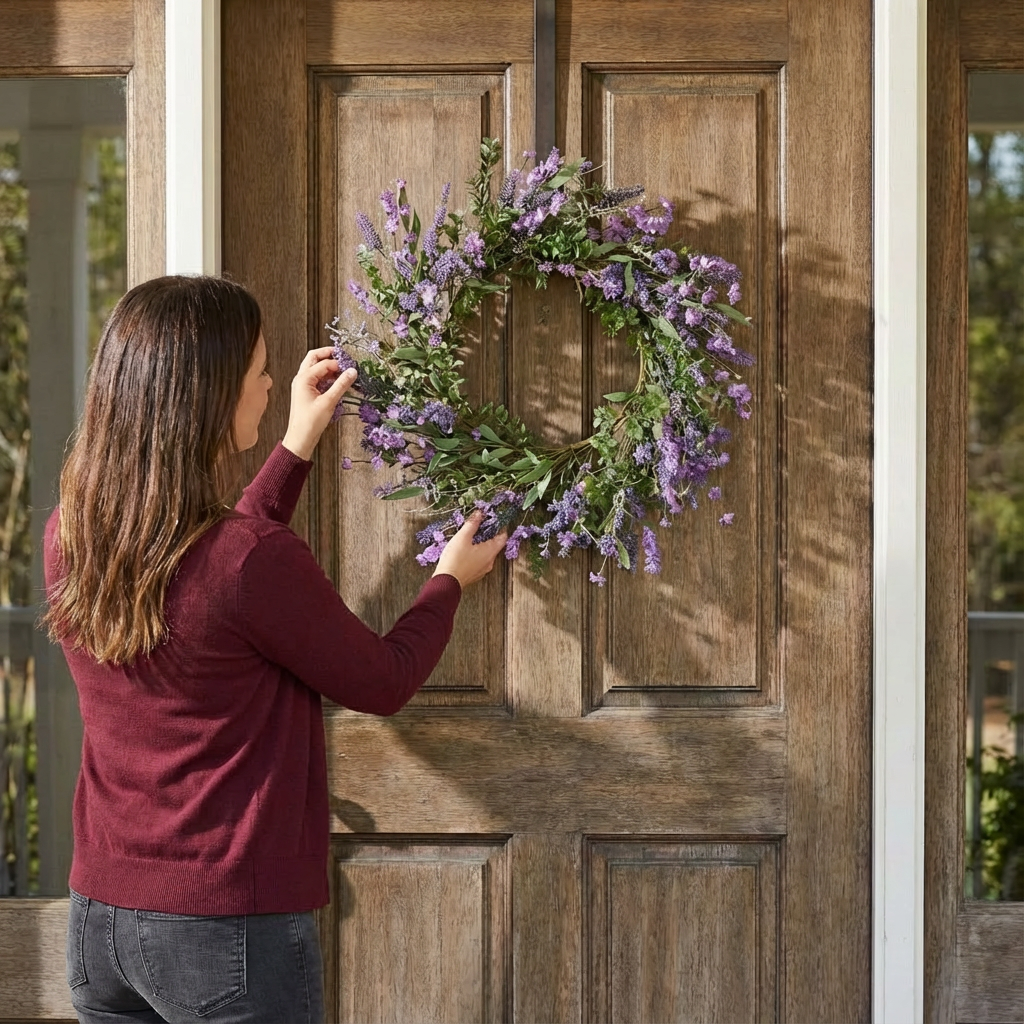 Lavender Bliss Assortment Wreath – Serene Spring Accent | Artificial Decor | Trufairs