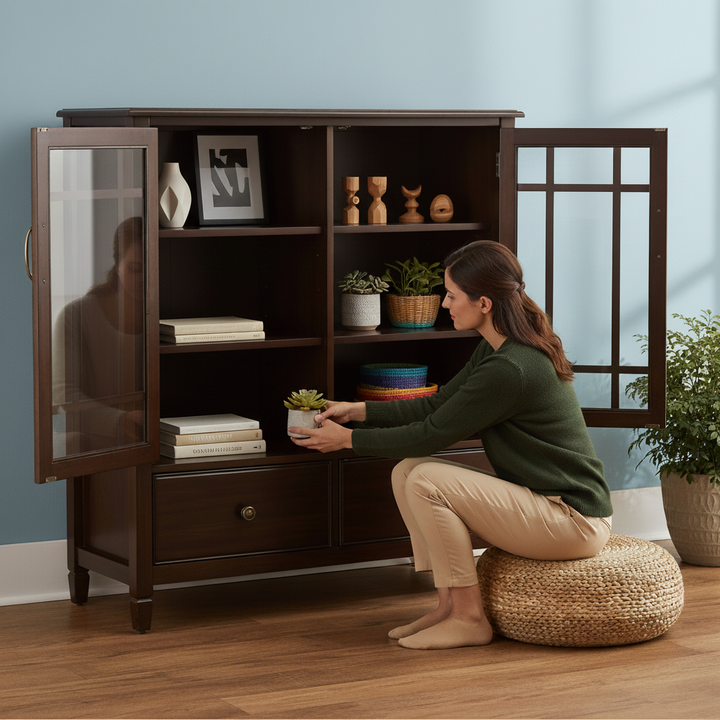 Connaught - Tall Storage Cabinet - Dark Chestnut Brown