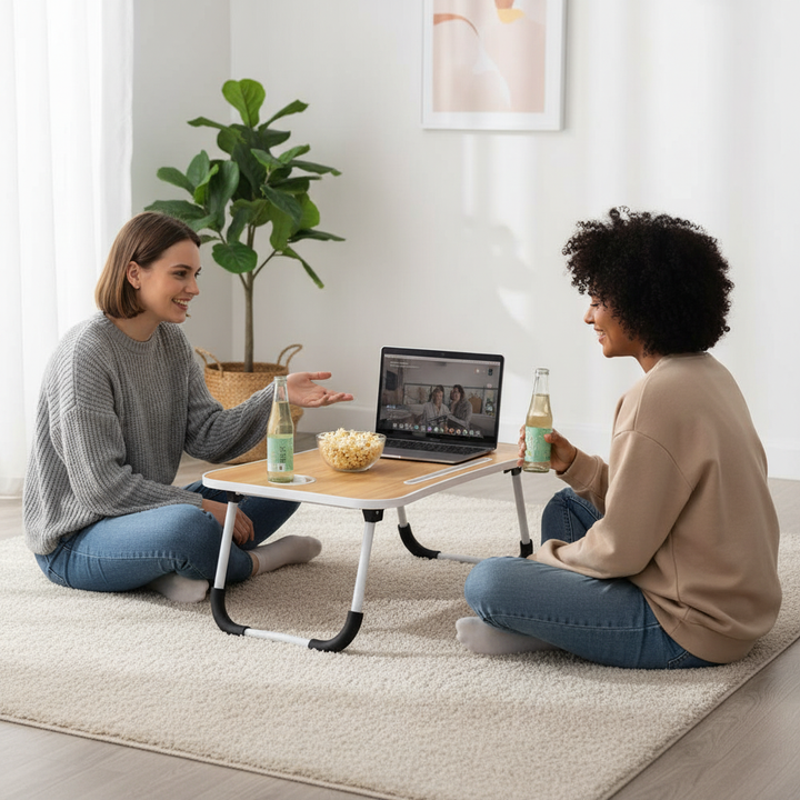 Portable Foldable Laptop Desk – Multi-Function Bed Tray with Storage | Lap Desk Workstation | Trufairs