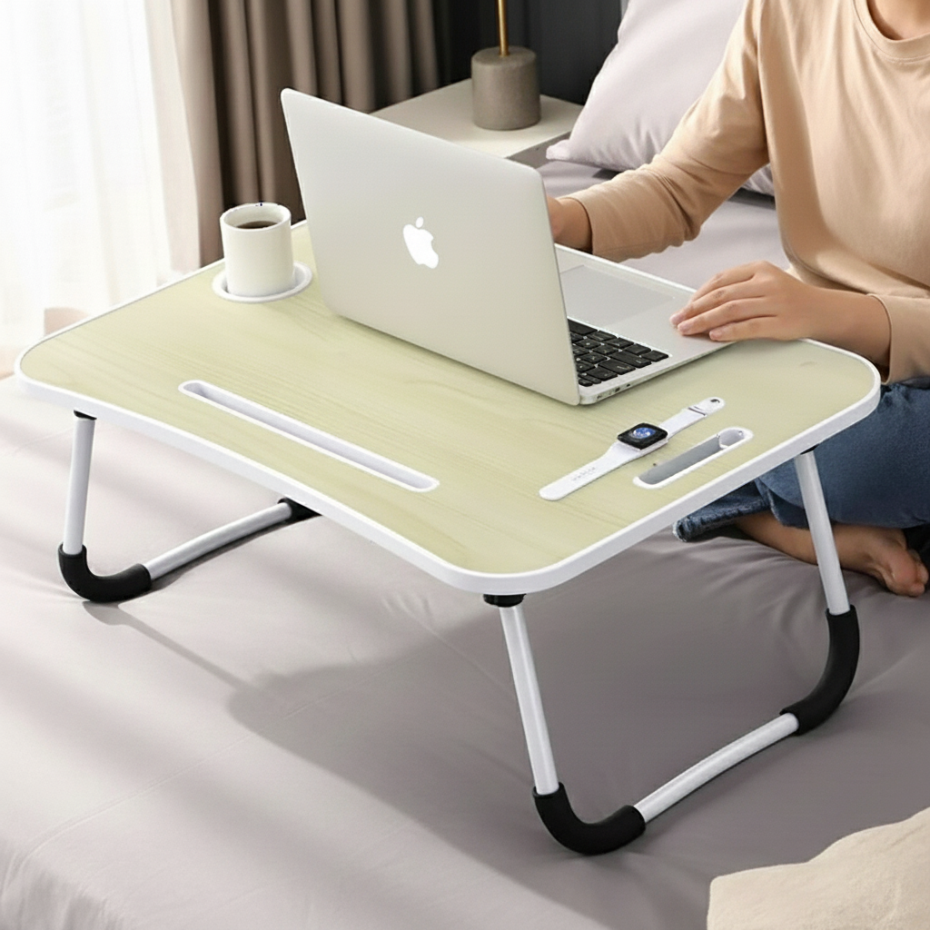 Portable Foldable Laptop Desk – Multi-Function Bed Tray with Storage | Lap Desk Workstation | Trufairs