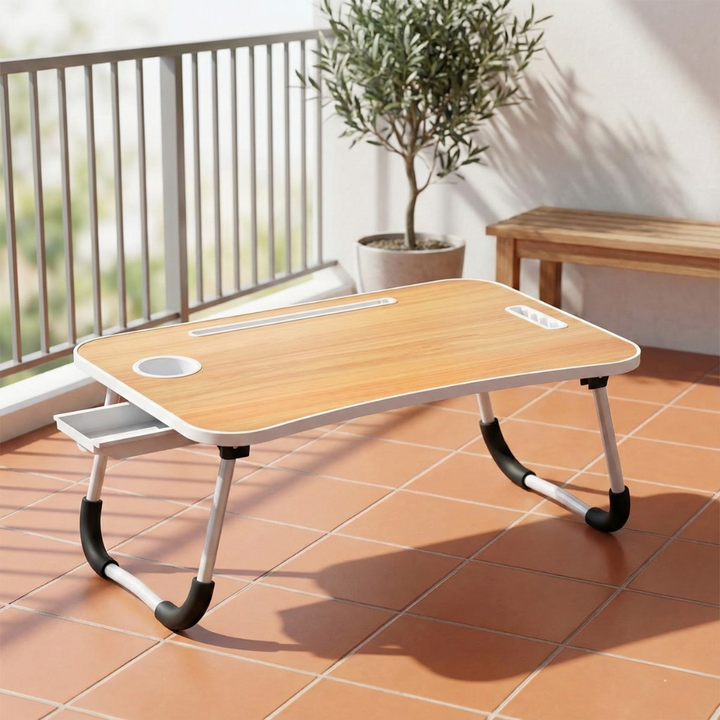 Portable Foldable Laptop Desk – Multi-Function Bed Tray with Storage | Lap Desk Workstation | Trufairs