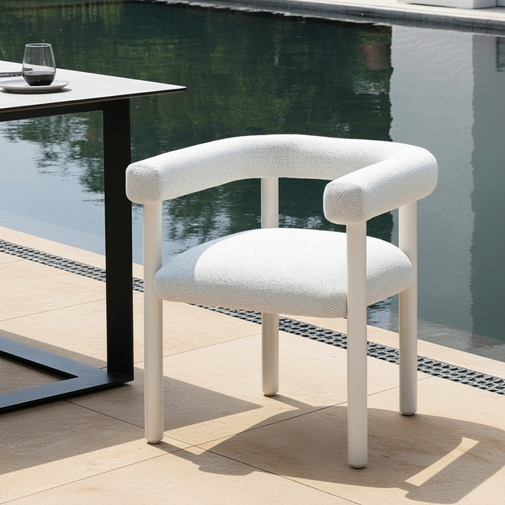 Sunbath Dining Chair White – Modern Outdoor Aluminum & Polyester Chair | Patio & Dining | Trufairs