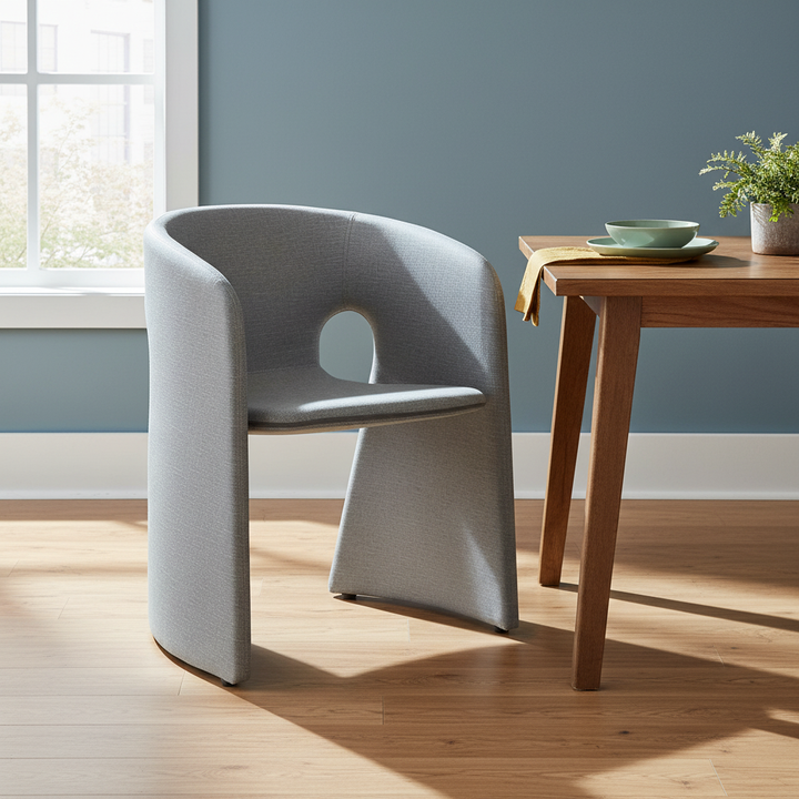 Slate Gray Vinyl Dining Chair – Sturdy Steel Frame | Dining Room Seating | Trufairs