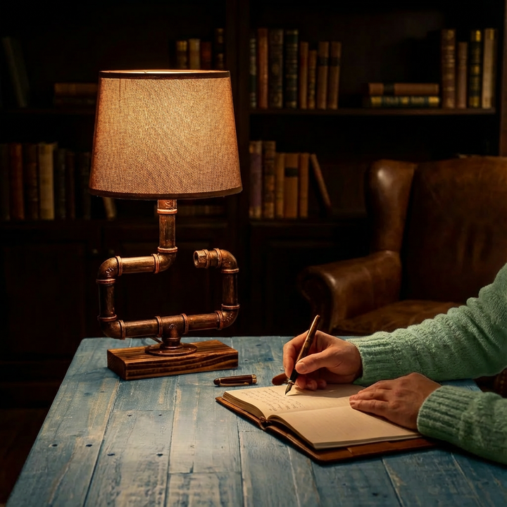 Whisper Steampunk Handmade Vintage Adjustable Pipe Lamp