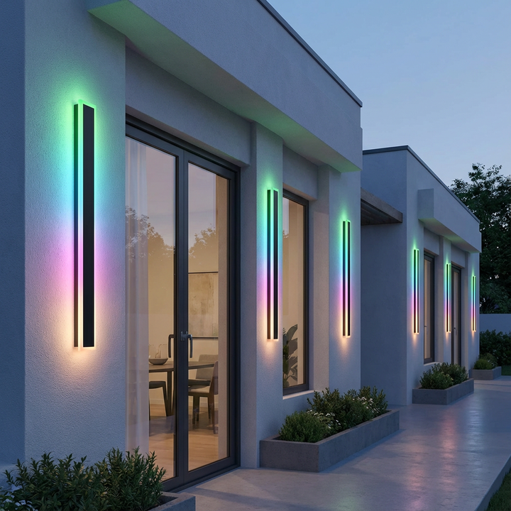 60" Outdoor RGB LED Wall Lights 2-Pack with Remote Control & IP65 Waterproof | Trufairs