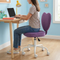 Heart Back Adjustable Office Chair – Upholstered Purple Desk Chair, Rolling Vanity Seat | Trufairs