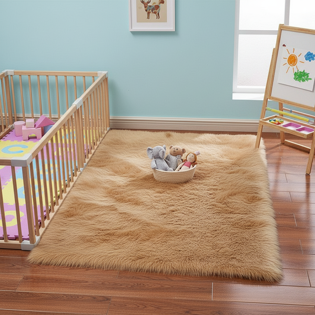 Long Imitation Wool Plush Rug – Cozy Soft Accent Carpet | Bedroom & Living Room Decor | Trufairs