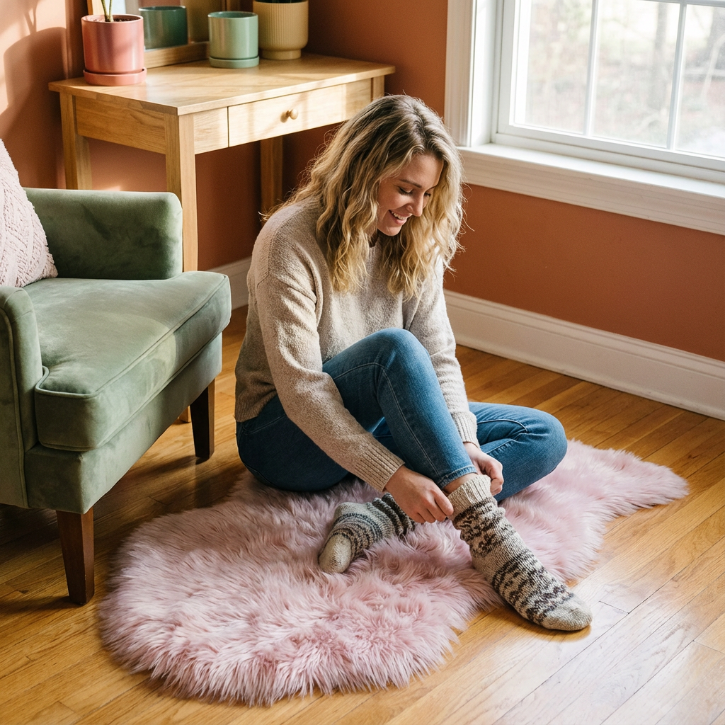 Long Fluffy Imitation Wool Rug – Premium Soft Accent Carpet | Bedroom Living Room Plush | Trufairs