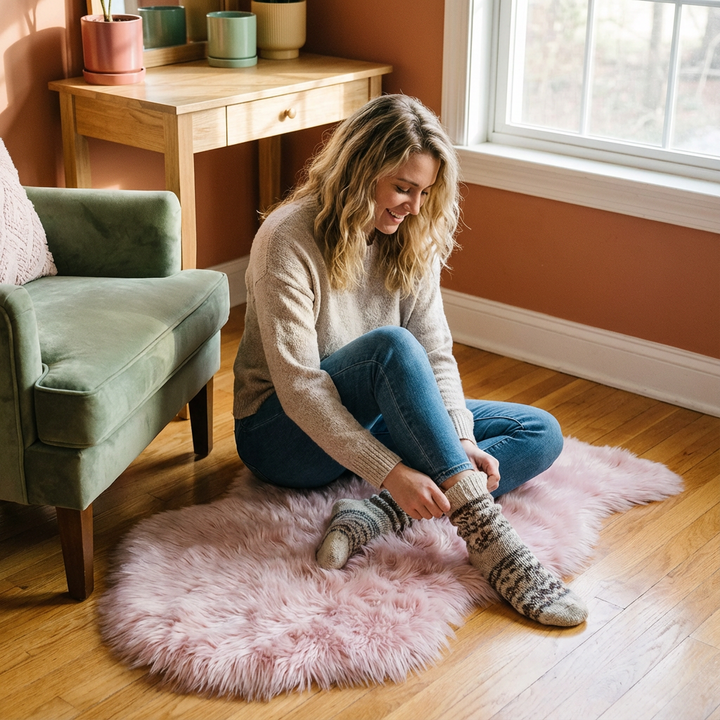 Long Fluffy Imitation Wool Rug – Premium Soft Accent Carpet | Bedroom Living Room Plush | Trufairs