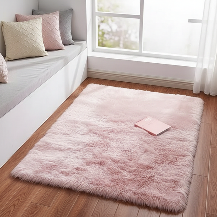 Long Imitation Wool Plush Rug – Cozy Soft Accent Carpet | Bedroom & Living Room Decor | Trufairs