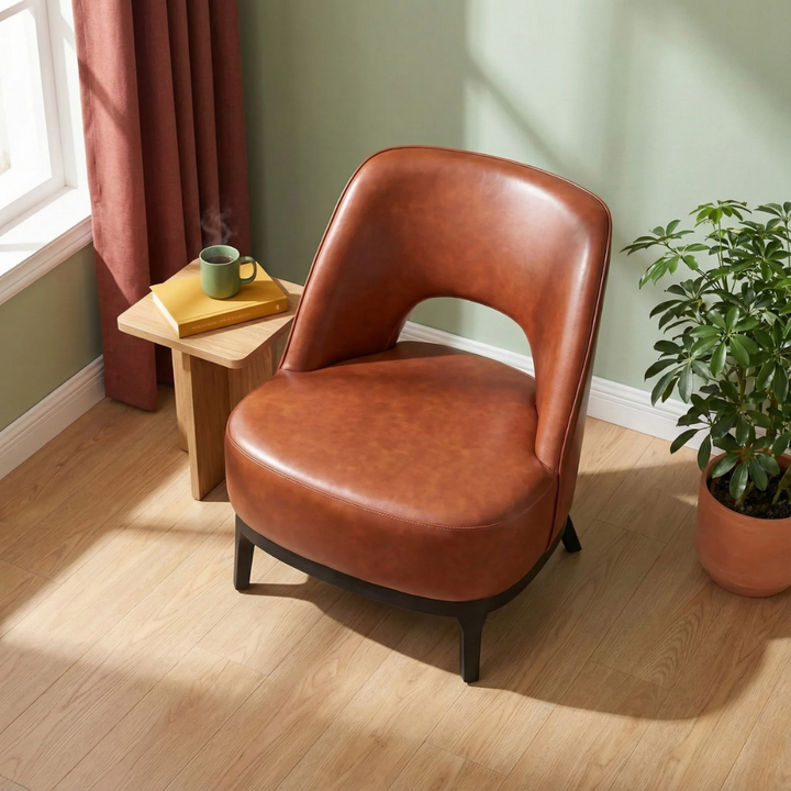 Mistley Accent Chair Brown – Plush Faux Leather Comfort | Accent Seating | Trufairs