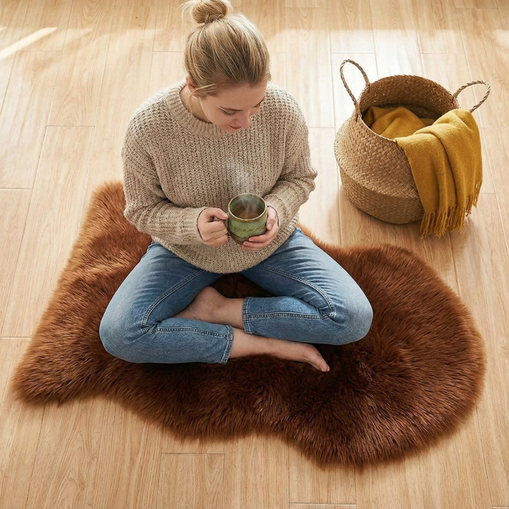 Long Fluffy Imitation Wool Rug – Premium Soft Accent Carpet | Bedroom Living Room Plush | Trufairs