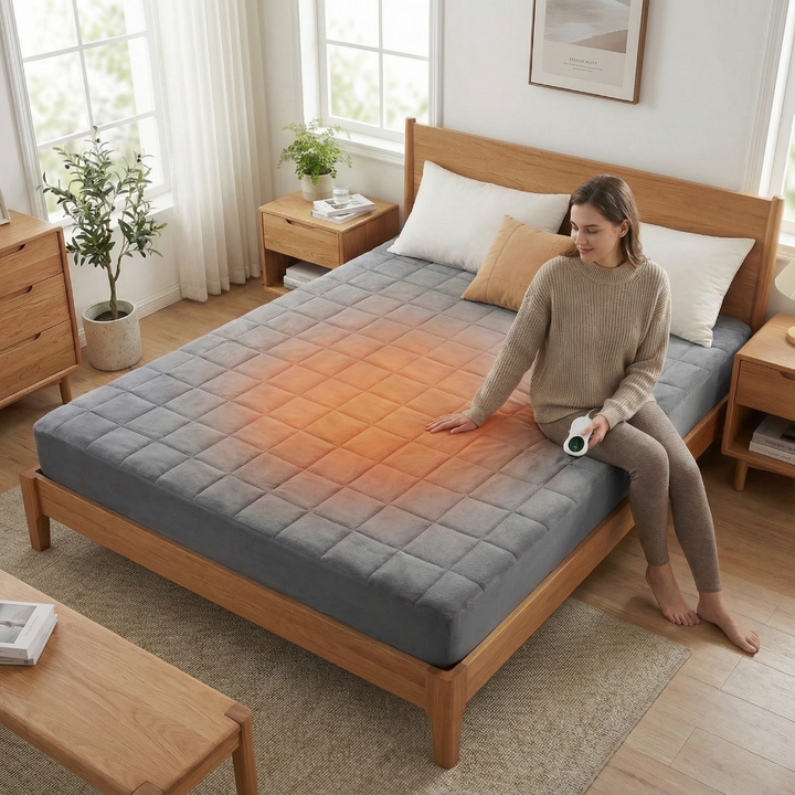 Coral Fleece Electric Heating Bed Cover with 10 Adjustable Heat Settings for Customized Warmth | Trufairs