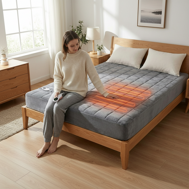 Coral Fleece Electric Heating Bed Cover with 10 Adjustable Heat Settings for Customized Warmth | Trufairs