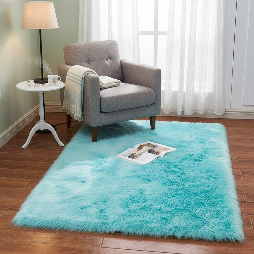 Long Imitation Wool Plush Rug – Cozy Soft Accent Carpet | Bedroom & Living Room Decor | Trufairs