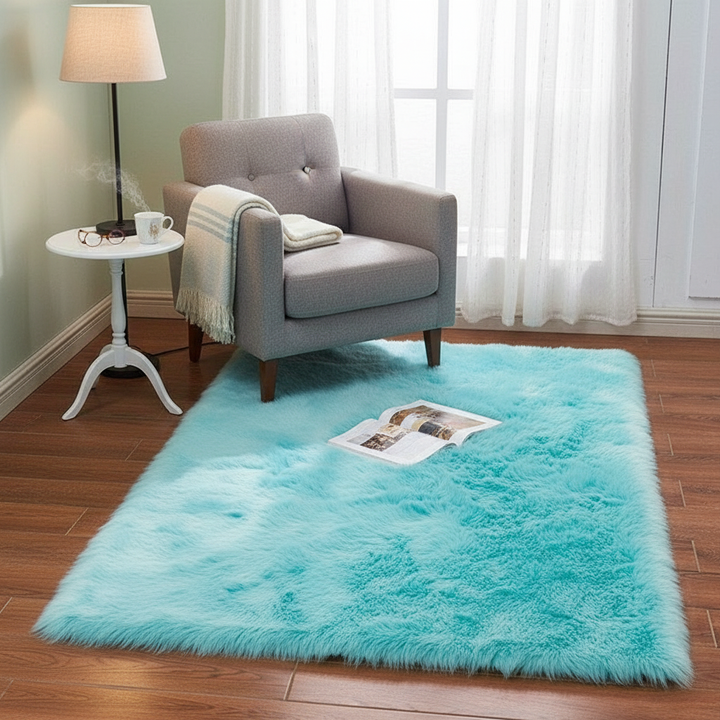 Long Imitation Wool Plush Rug – Cozy Soft Accent Carpet | Bedroom & Living Room Decor | Trufairs