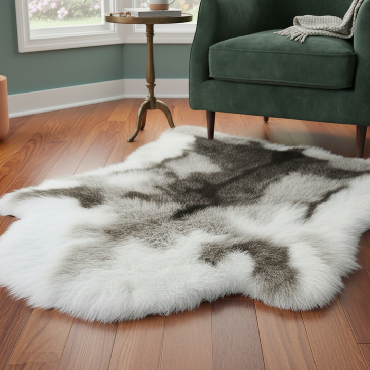 Soft & Fluffy Faux Reindeer Hide Rug – Non-Slip, Machine Washable Plush Rug for Bedroom, Living Room & Nursery | Trufairs