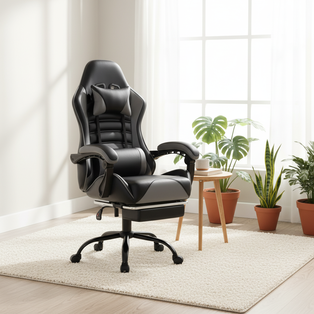 Heavy-Duty Ergonomic Gaming Chair – Adjustable Leather Computer Chair for Adults & Heavy People | Office & Gaming Desk Chair | Trufairs