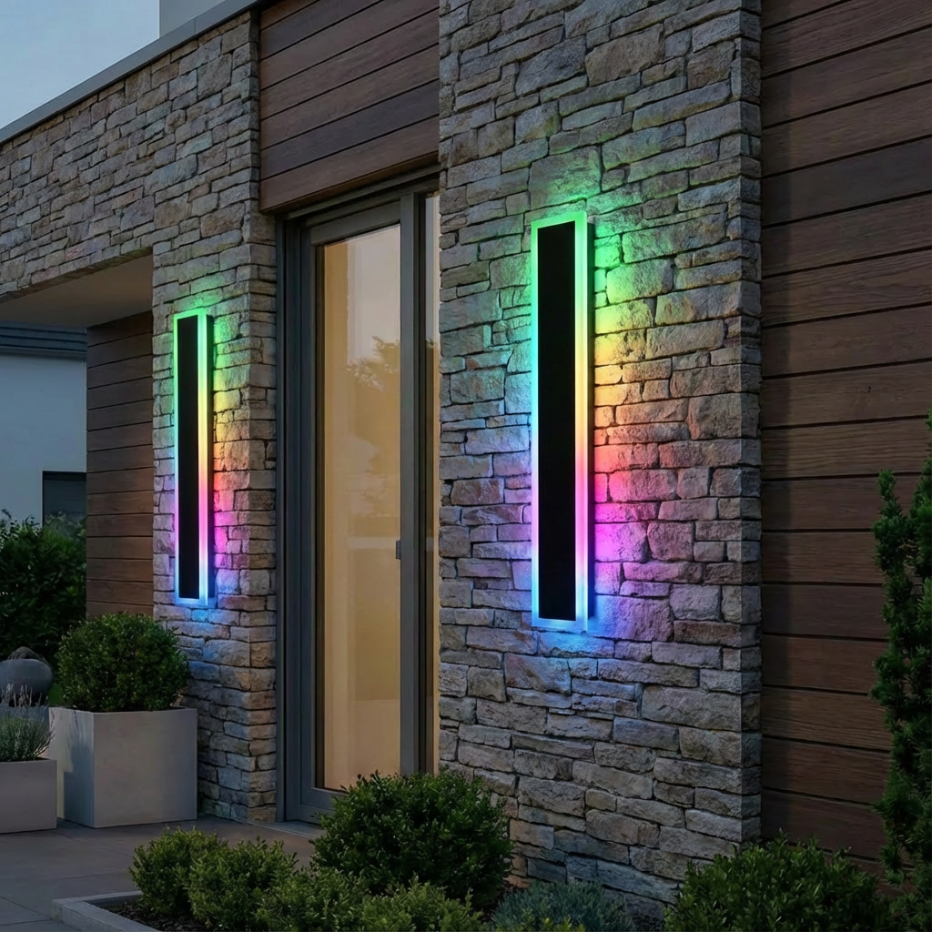 60" Outdoor RGB LED Wall Lights 2-Pack with Remote Control & IP65 Waterproof | Trufairs