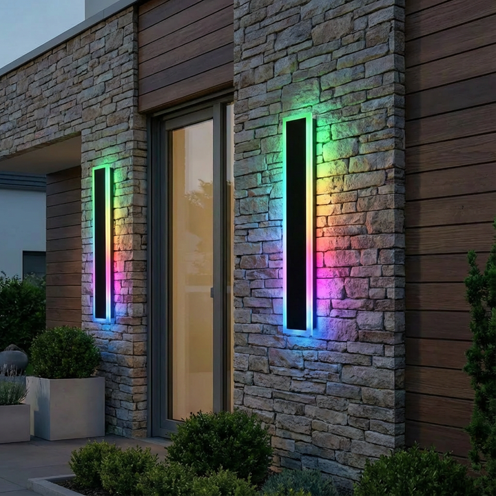 60" Outdoor RGB LED Wall Lights 2-Pack with Remote Control & IP65 Waterproof | Trufairs