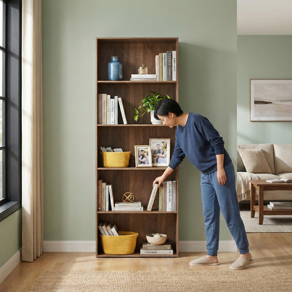 Multi-Functional Wood Bookcase – 5-Shelf Home Office Storage | Modern Organization Solutions | Trufairs