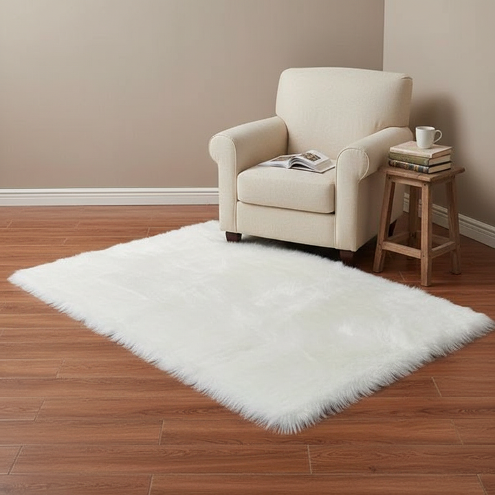 Long Imitation Wool Plush Rug – Cozy Soft Accent Carpet | Bedroom & Living Room Decor | Trufairs