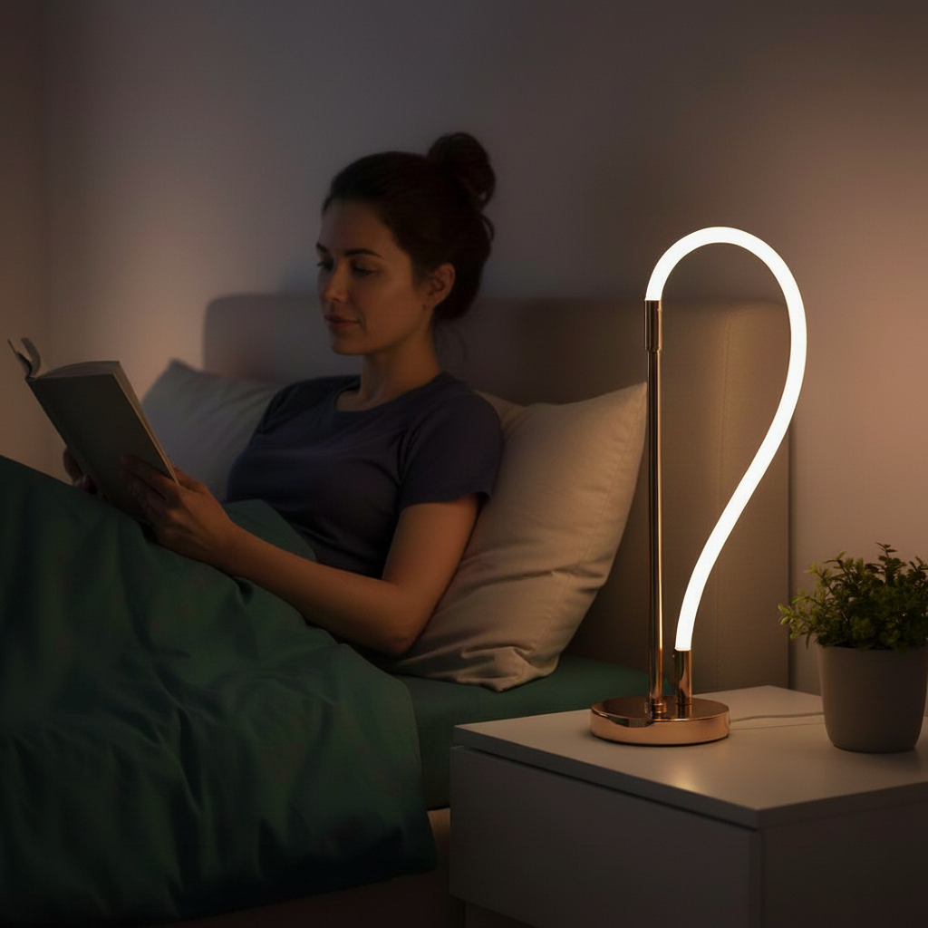 20.5" In Elastilight Led Tube W/ Magnetic End Contemporary Rose Gold Table Lamp