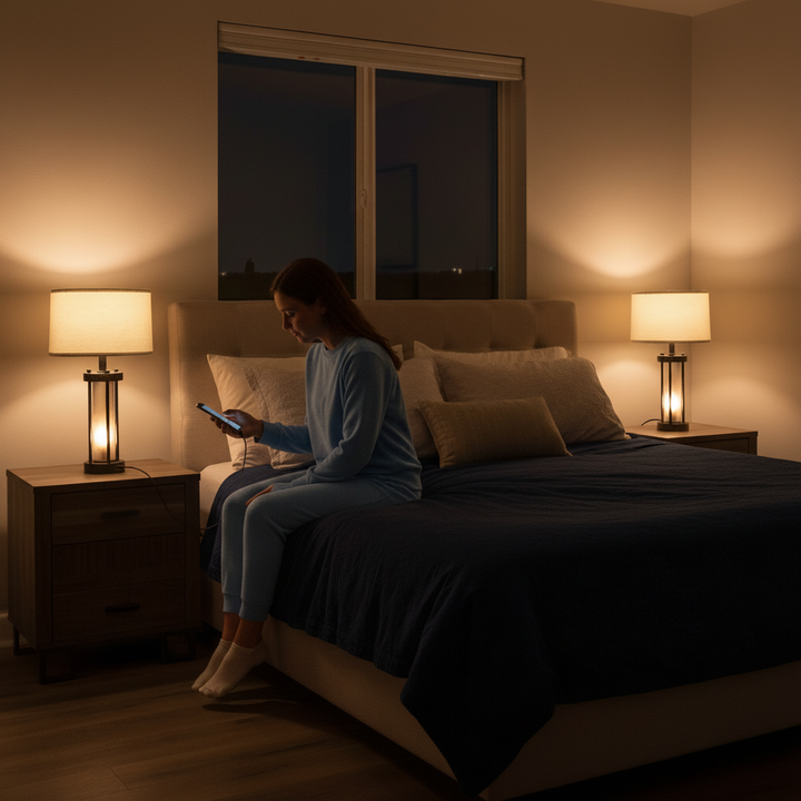 Table Lamps Set of 2 Farmhouse Bedside Nightstand Lamps with USB Ports