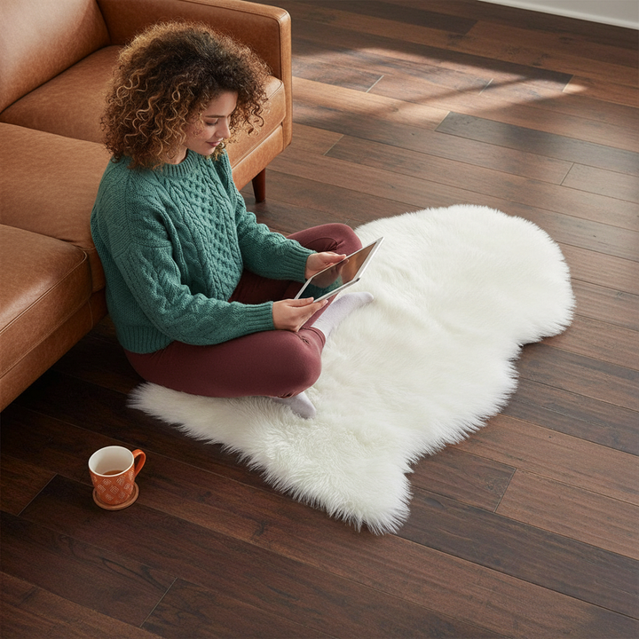 Long Fluffy Imitation Wool Rug – Premium Soft Accent Carpet | Bedroom Living Room Plush | Trufairs